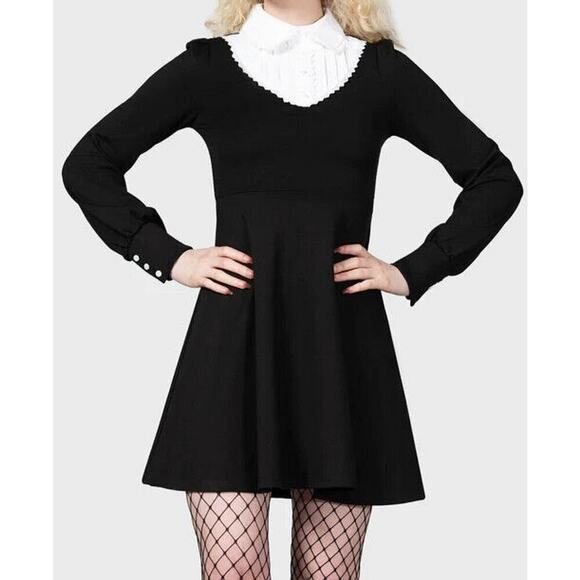 NWT killstar Women's Black Gothic Alternative Bethany Brutal Dress Size Medium - Picture 1 of 8